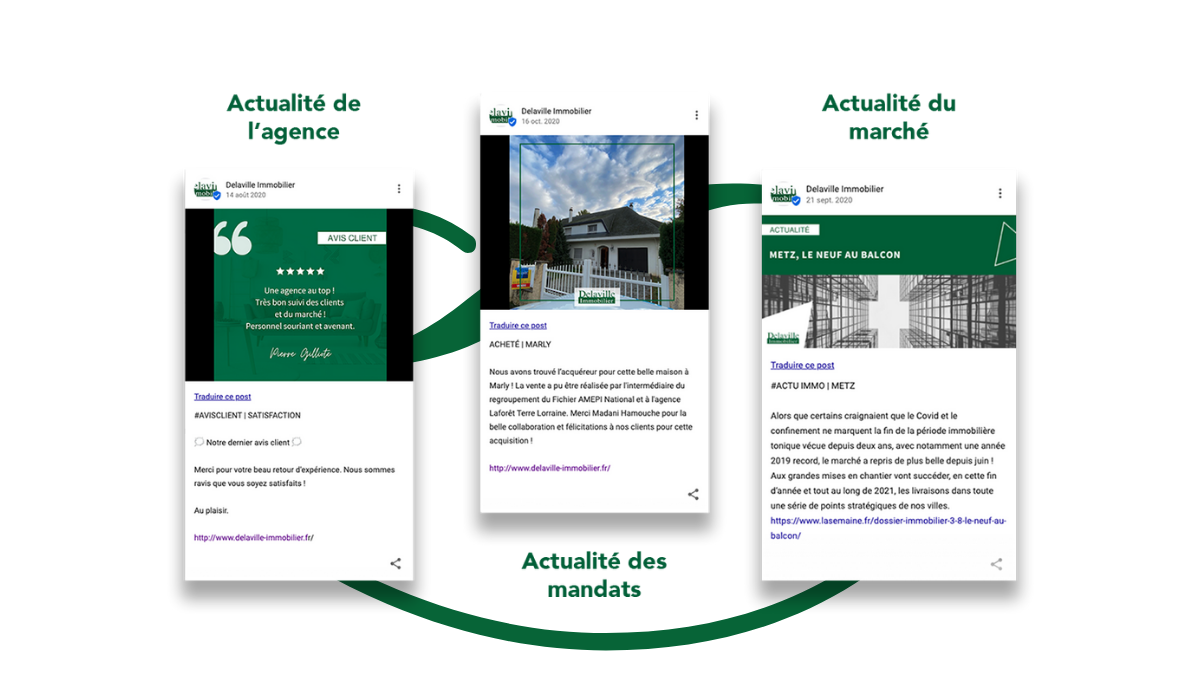 Exemples posts Google My Business Delaville Immobilier